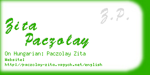 zita paczolay business card